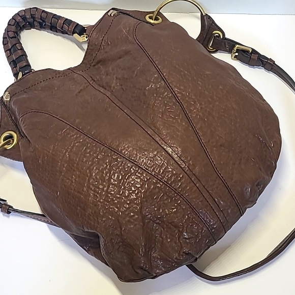 orYANY "Gwen" Distressed Leather Dual Pocket Crossbody/Shoulder Bag - Picture 8 of 15